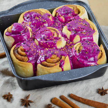 VEGAN CINNAMON ROLLS WITH PINK GLAZE