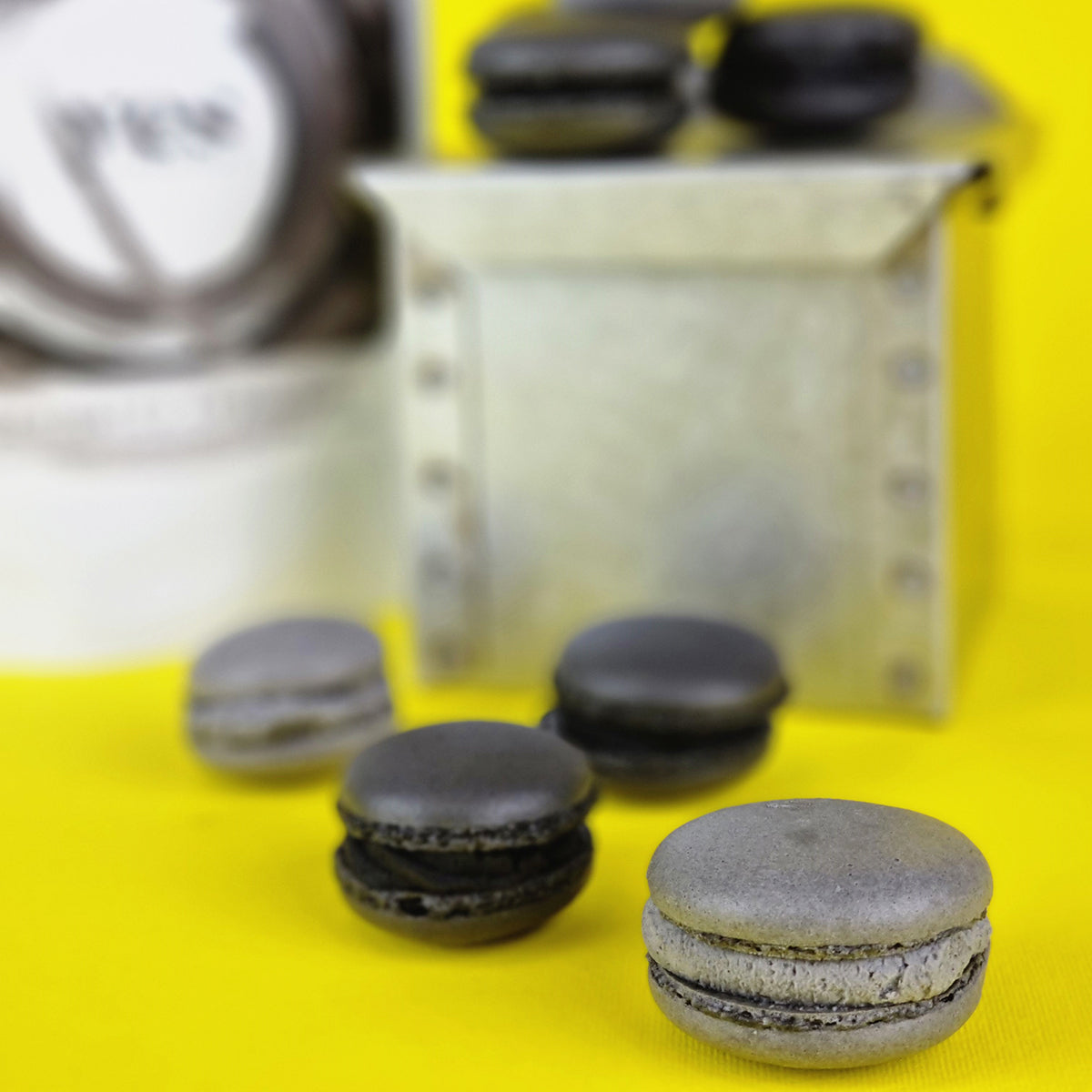 Black Macarons with Activated Charcoal