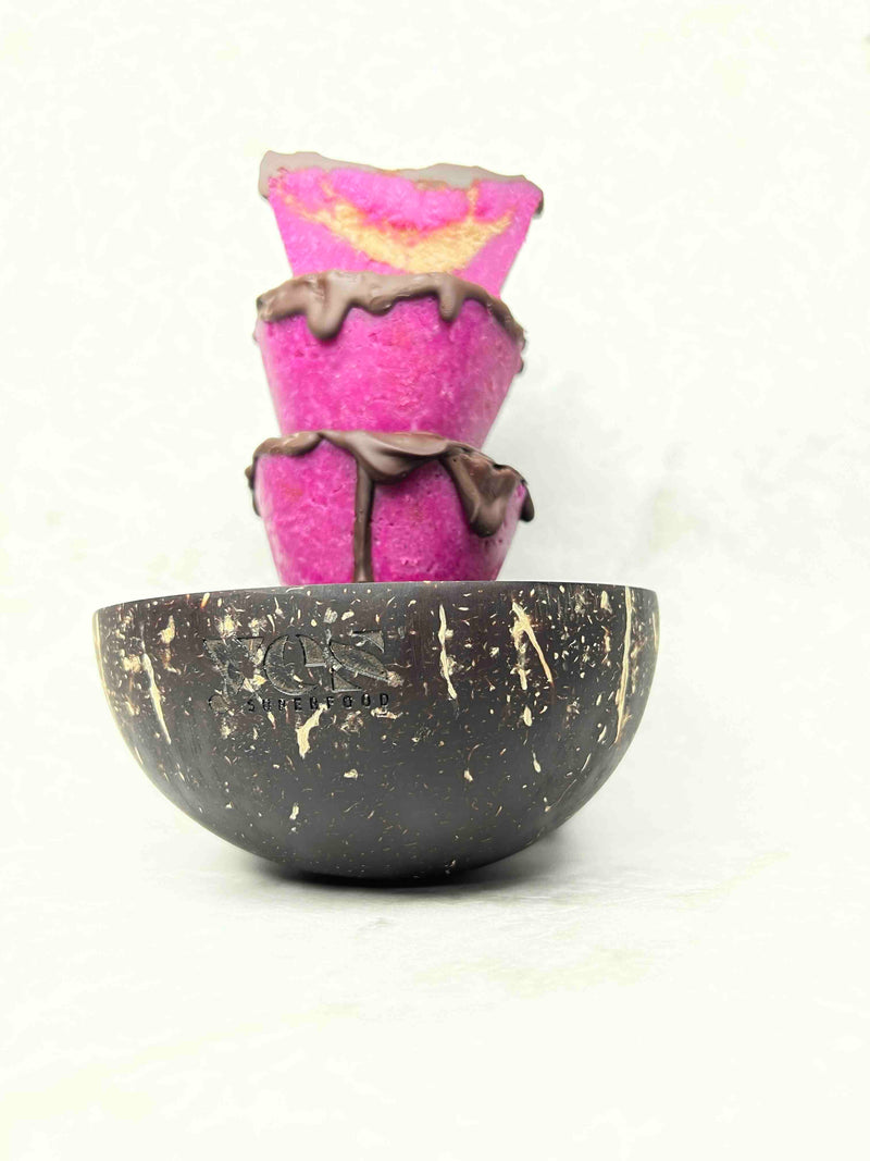 coconut for bowl with dragon fruit vegan dessert