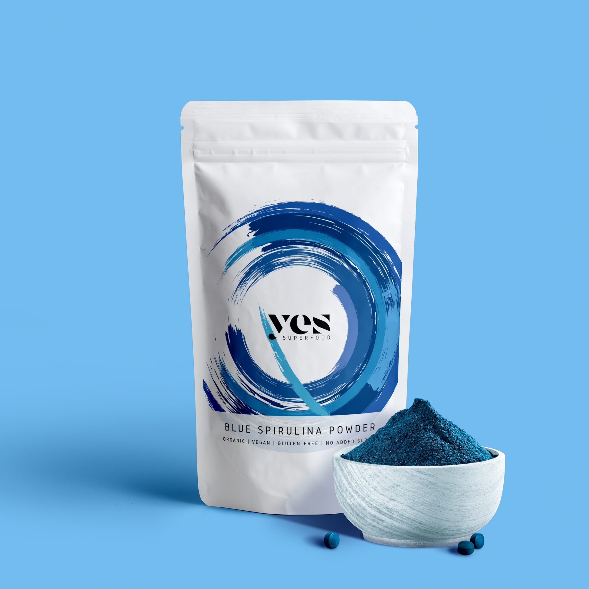 yes superfood blue spirulina powder